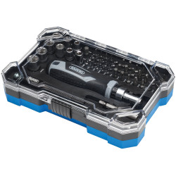 Draper 13442 Soft Grip Ratchet Screwdriver and Bit Set (55 Piece)