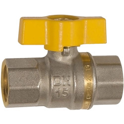 Ball valve, L 83.5 mm, 5 bar, brass, nickel-plated, for pipe systems, 133191