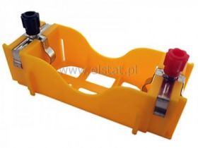 Koszyk na 1 baterie typu D (R20) żółty z zaciskami