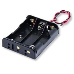 Koszyk na baterie 3xAA R6 płaski z przewodami 15cm bez pokrywki 4.5V do RC