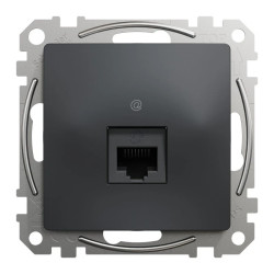 Gniazdo komputerowe RJ45 kat. 5e UTP, czarny antracyt, Sedna Design i Elements SDD114451