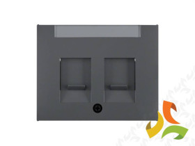 BERKER K.1 Płytka czołowa podwójna z zasuwami i polem opisowym antracyt mat lakierowany 11827006 HAGER