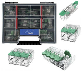 Komplet szybkozłączek do wszystkich rodzajów przewodów w walizce 20x EDO2411, 20x EDO412, 20x EDO413, 5xEDO415