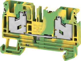 Protective conductor terminal, snap-in, 0.75-4.0 mm², 2 pole, 8 kV, green/yellow, 2874970000