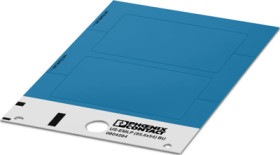 PVC device marker, (L x W) 53.7 x 84.9 mm, blue, carrier card with 2 pcs, 0804284