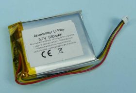 530mAh 3,7V Li-PO 3-PIN 44x34x6,5mm