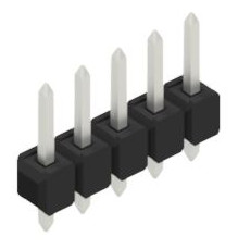 Pin header, 5 pole, pitch 2.54 mm, straight, black, 10053781