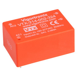 Vigortronix VTX-214-002-324 2W HIGH PERFORMANCE AC-DC CONVERTER 85-305V - 24V