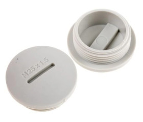 Zaślepka, Szary M25 x 1.5 Gwintowany, Nylon 66, Zaślepianie, 24.7mm 29.7mm RS PRO