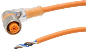 Vka0a038, Kabel Połączeniowy, 10 M, Żeński M12 (Gniazdo) 4-Pinowy Kątowy,...