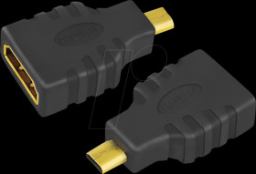 AH0010 HDMI adapter, Micro-D/M to A/F, 4K/30 Hz, black