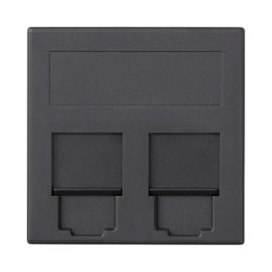 Simon Connect Płytka S500, 2x RJ z osłonami BELGENCDT szary grafit 50013089-038
