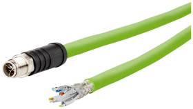 kabel LAN Metz Connect 142M6X10010, 1 szt., M12, CAT 6a, SF/UTP, 1.00 m, zielony