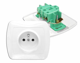 Gniazdo elektryczne 1x z uziemieniem, podtynkowe