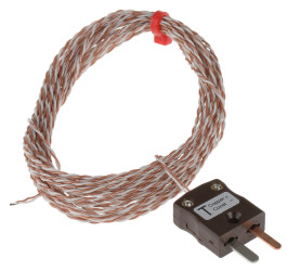 Termopara z odsłoniętym złączem T średnica 1/0.315mm długość 5m -75°C do +250°C Wtyk miniaturowy RS PRO