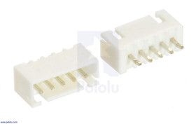 Pololu 2.5 mm JST XH-Style Shrouded Male Connector: 5-Pin, Straight (2-Pack)