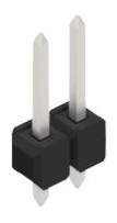 Pin header, 2 pole, pitch 2.54 mm, straight, black, 10053883