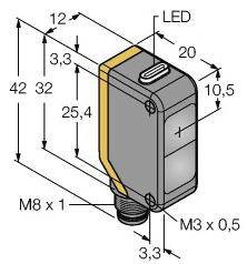 Bezzwrotny czujnik fotoelektryczny Turck Q20NRQ7 3077780 1 szt.