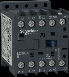 LC1K0901P7 Power contactor, TeSys D, 3-pin, 1 NC, 230 V
