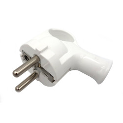 Wtyczka sieciowa WT-40 16A biała unishuko Elgotech kątowa