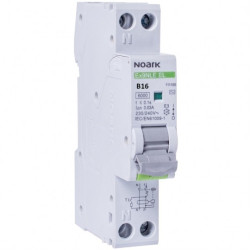 Wyłącznik różnicowo-nadprądowy RCBO 1-fazowy B16 (B 16A) + 30mA typ AC 1-biegunowy 1P (230V AC) 1-modułowy Noark