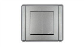 Flexi Łącznik Jednobiegunowy Ze Schodowym (Osobne Zasilanie) Srebrny Metalik...