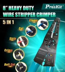 Narzędzie uniwersalne 5w1 wielofunkcyjne (obcinaczki, ściągacz izolacji, zaciskacz konektorów) CP-412G