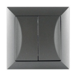 OPAL Wyłącznik schodowy podwójny grafit WP-5/2 GR