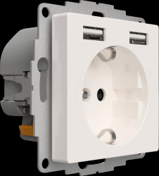 106202 2USB inCharge PRO - pure white glossy USB socket
