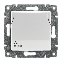 VENA Gniazdo bryzgoszczelne poj z uziemieniem z przesłoną torów prądowych bez ramki 2P+Z 16A 250V 510239