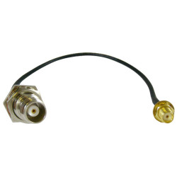 RF Solutions Cable Assy CBA-TNCF-SMAF TNC Female bulkhead-RG174-SMA Female 20cm