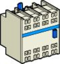 Blok styków pomocniczych, 4 NC, zaciski skrężynowe LADN043