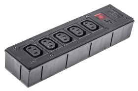 Listwa zasilająca, z bezpiecznikiem, z filtrem, 10A, 250 V AC, 5 wtykowa IEC C13