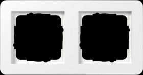 0212 150 Gira E1 cover frame, 2 gang, glossy pure white