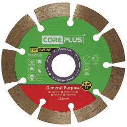 Core Plus CORDBTT12115 Top Twelve General Purpose Diamond Blade 115mm