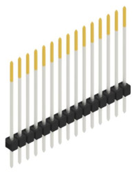 Pin header, 15 pole, pitch 2.54 mm, straight, black, 10046952