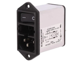 DD12.4111.111Złącze zasilające AC gniazdo męskie 4A 250VAC IEC 60320 DD12