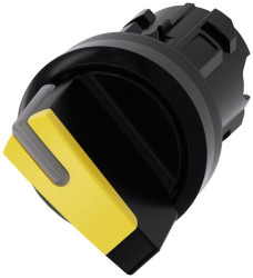 Przełącznik z możliwością podśw 22mm okrągły tworzywo czarny/żółty kr pióro 2 poz oi 3SU1002-2BC30-0AA0
