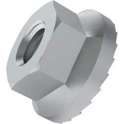 Lock nut, M5, W SW8, H 5 mm, outer Ø 8 mm, steel, galvanized, DIN 6923/ISO 4161, 002.09.335