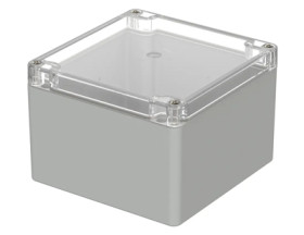 PC enclosure, (L x W x H) 122 x 120 x 85 mm, light gray (RAL 7035), IP65, 02227100