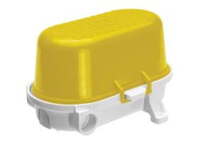 Oprawa kanałowa OVAL-7040B/K, E27, 40W, biała-bakelit, klosz żółty-polipropylen, IP54, oprawa sygnalizacyjna A1170-P3