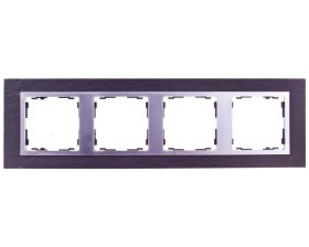 Simon 82 Ramka poczwórna pozioma kamień łupek/ ramka pośrednia aluminium mat 82947-63