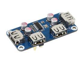 Waveshare USB HUB HAT (B) for Raspberry Pi Series, 4x USB 2.0 Ports