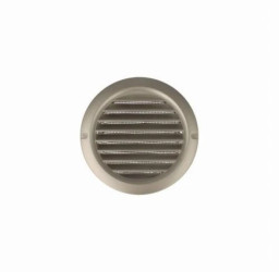 Kratka wentylacyjna okrągła z siatką i kołnierzem fi100mm satyna MW100KOSAT