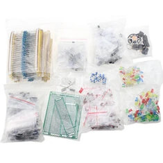 Zestaw komponentów elektronicznych 1900 sztuk: kondensatory, rezystory, diody, tranzystory, diody LED, płytki PCB - kompleksowy