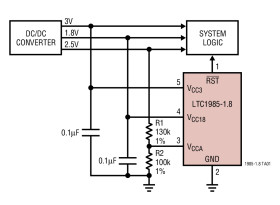 Micropower Precision Triple Supply Monitor with Push-Pull Reset Output in a 5-Lead SOT-23 Package