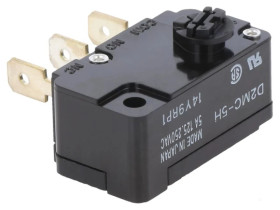 Mikroprzełącznik SNAP ACTION bez dźwigni SPDT 5A/230VAC IP40 D2MC5H D2MC-5H