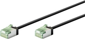 Ultra-elastyczny CAT 8.1 kabel krosowy, slim, U/FTP, czarny - Długość kabla 0.25 m