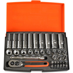 Bahco SL25L Socket Set of 37 Metric 1/4in Deep Drive