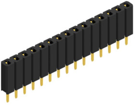 Socket header, 15 pole, pitch 2.54 mm, straight, 10025441